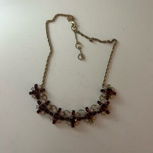 Gold, Red, and Pink Floral Necklace